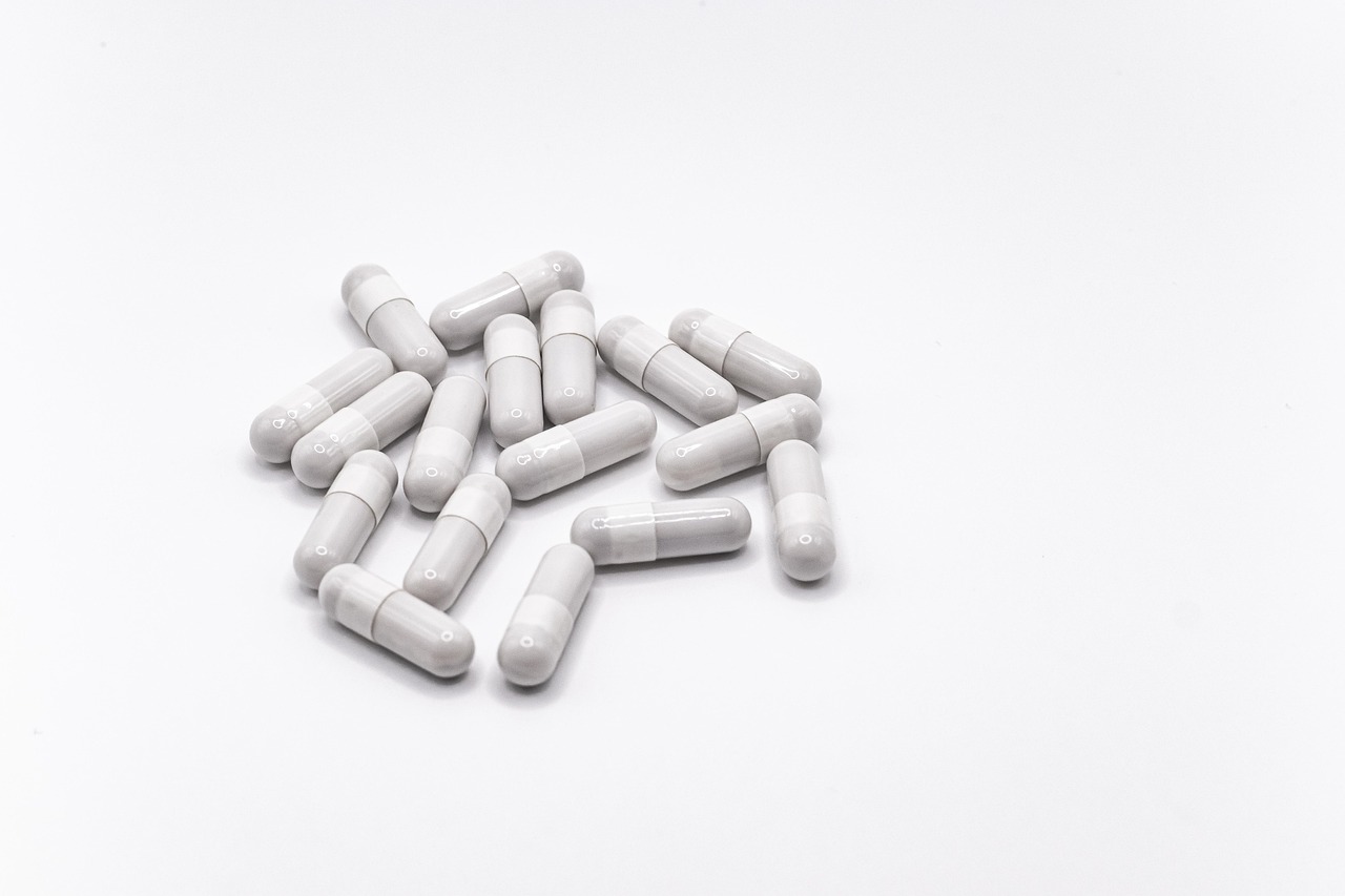 a black and white picture of pills